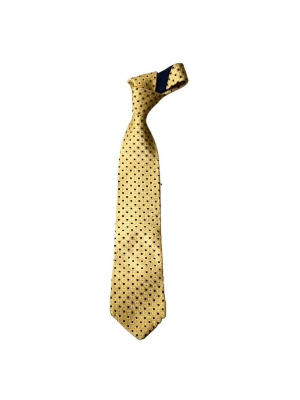Tommy Hilfiger Mens Silk Geometric Yellow & Navy Tie